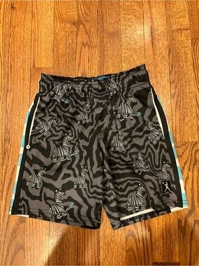 Boys Lacrosse Unlimited Black Zebra Print Shorts